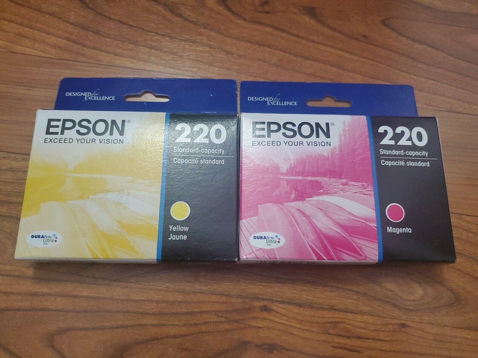 Epson 220 Magenta and Yellow Standard Yield Genuine Ink Cartridge New