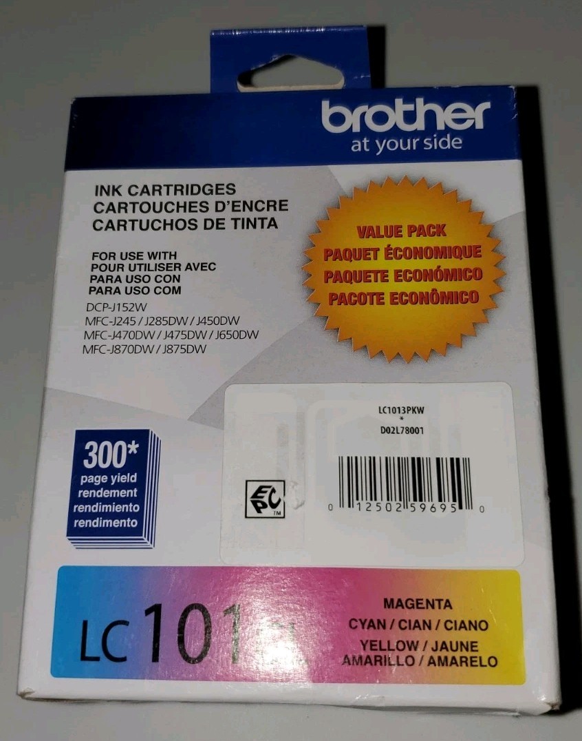 Brother Genuine LC1013PKS Standard-yield Color Printer Ink Cartridges NEW 