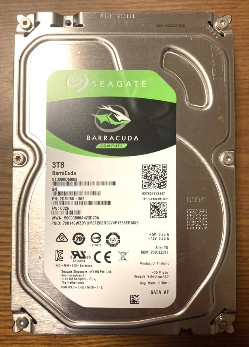 Excellent Condition Seagate BarraCuda ST3000DM008 3.5-inch HDD 3TB (Desktops/Hom