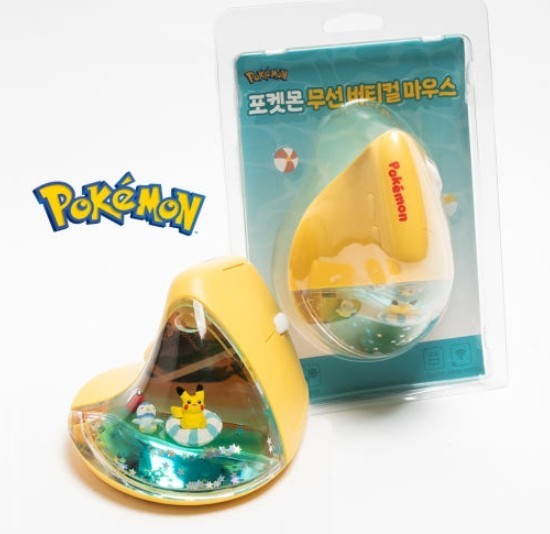 Official Pokemon Wireless Ergonomic Vertical Mouse  Clear Pool Pikachu Licensed