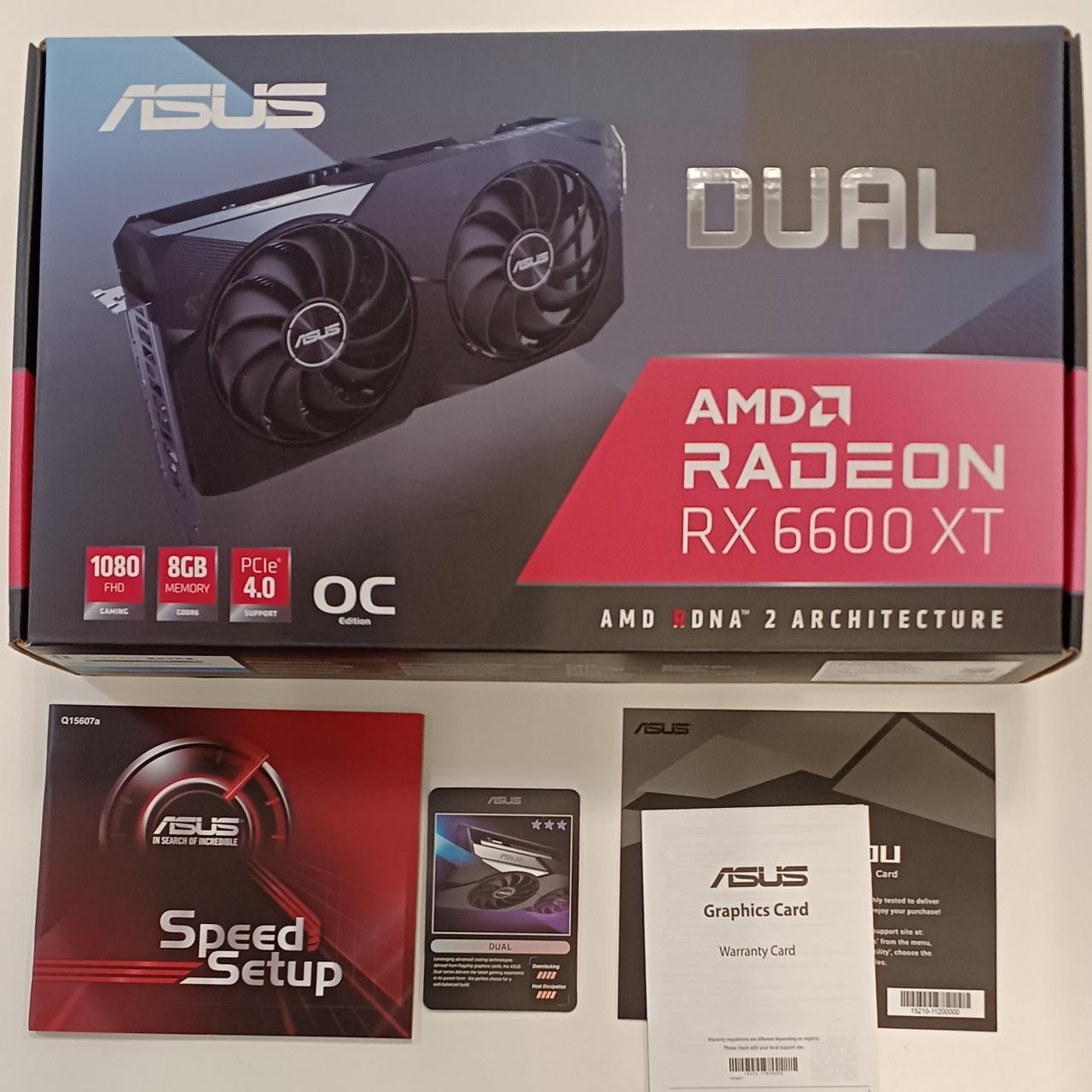 ASUS RX6600XT-O8G Graphics Card Video Card Pumped Up Gaming Used