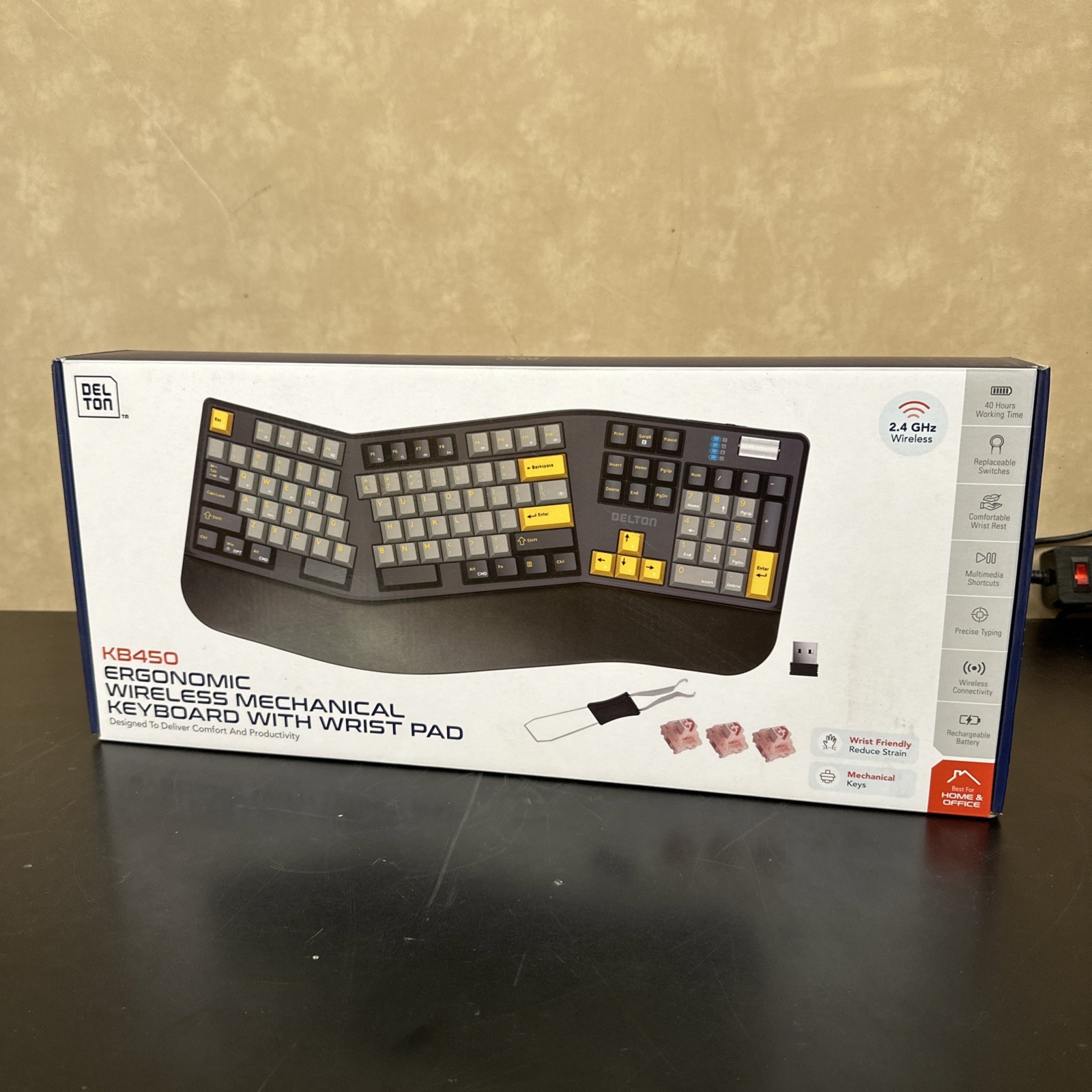 Delton KB450 Wireless Ergonomic Mechanical Keyboard White