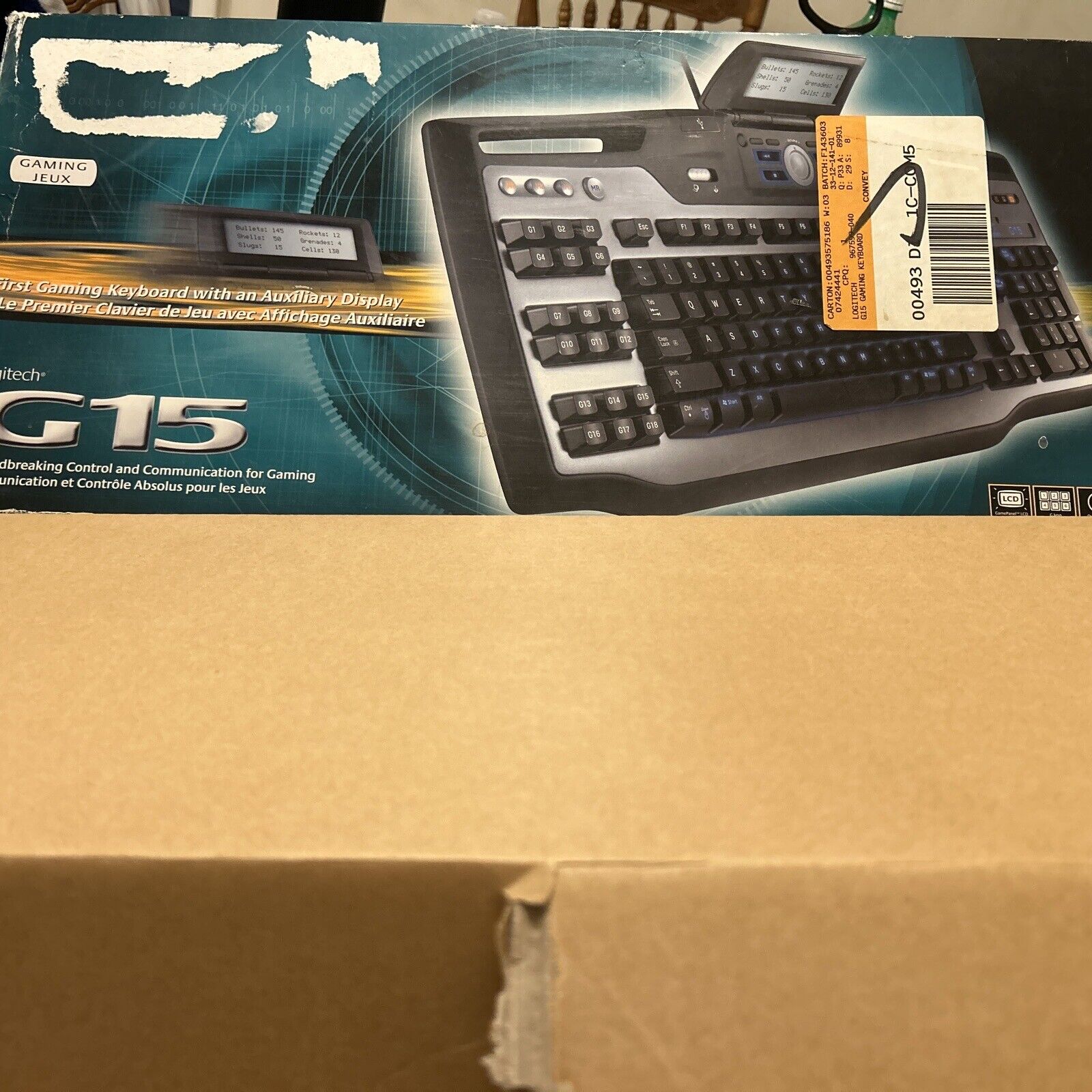 Logitech G15 USB Wired Gaming Keyboard Illuminated Screen Y-UG75 Factory Sealed