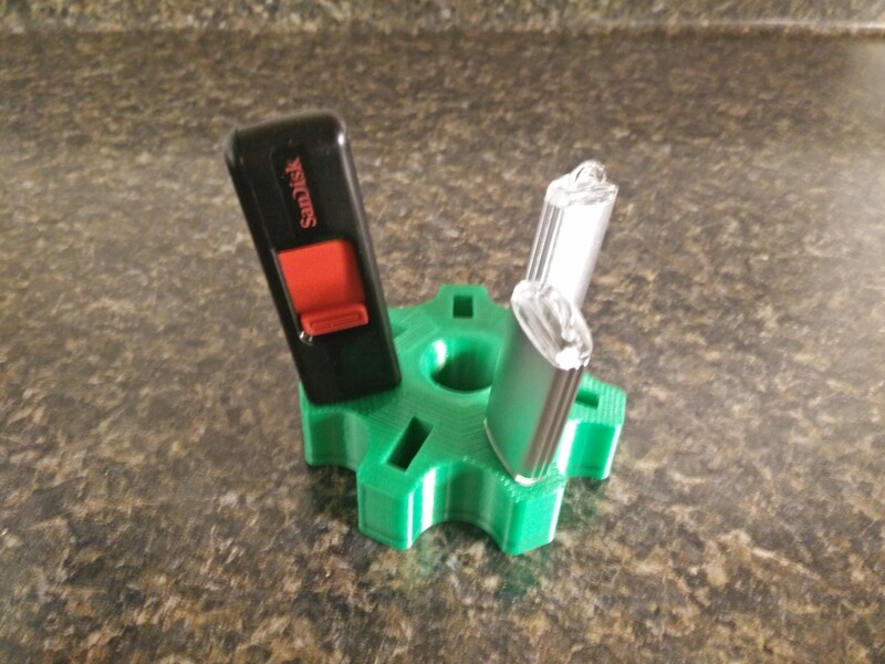 Star Snowflake 3D Printed 7 USB Thumb Flash Drive Holder Stand - Many Colors