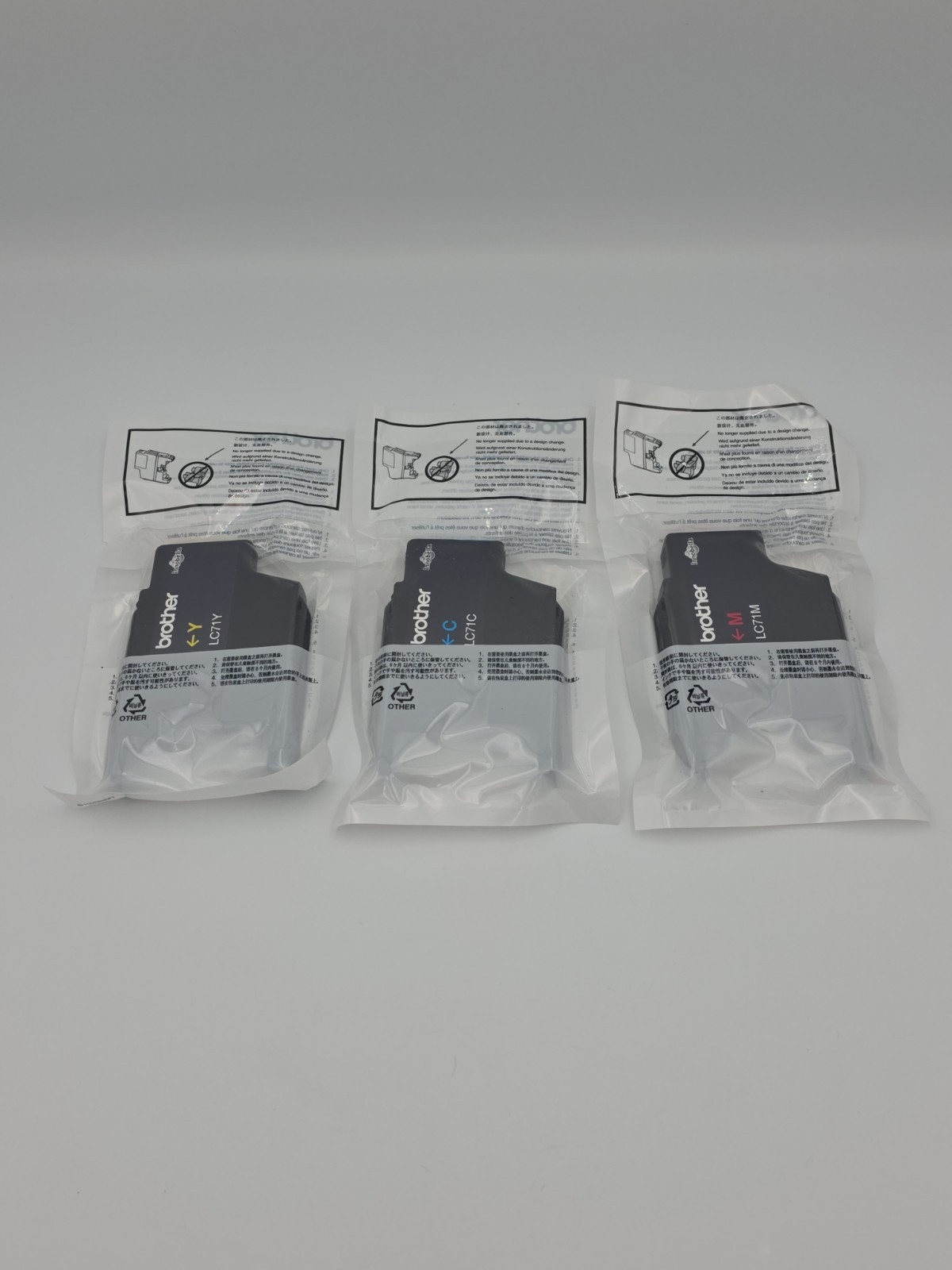 NEW Genuine Brother LC71 C + M + Y - 3 Color Ink Cartridges