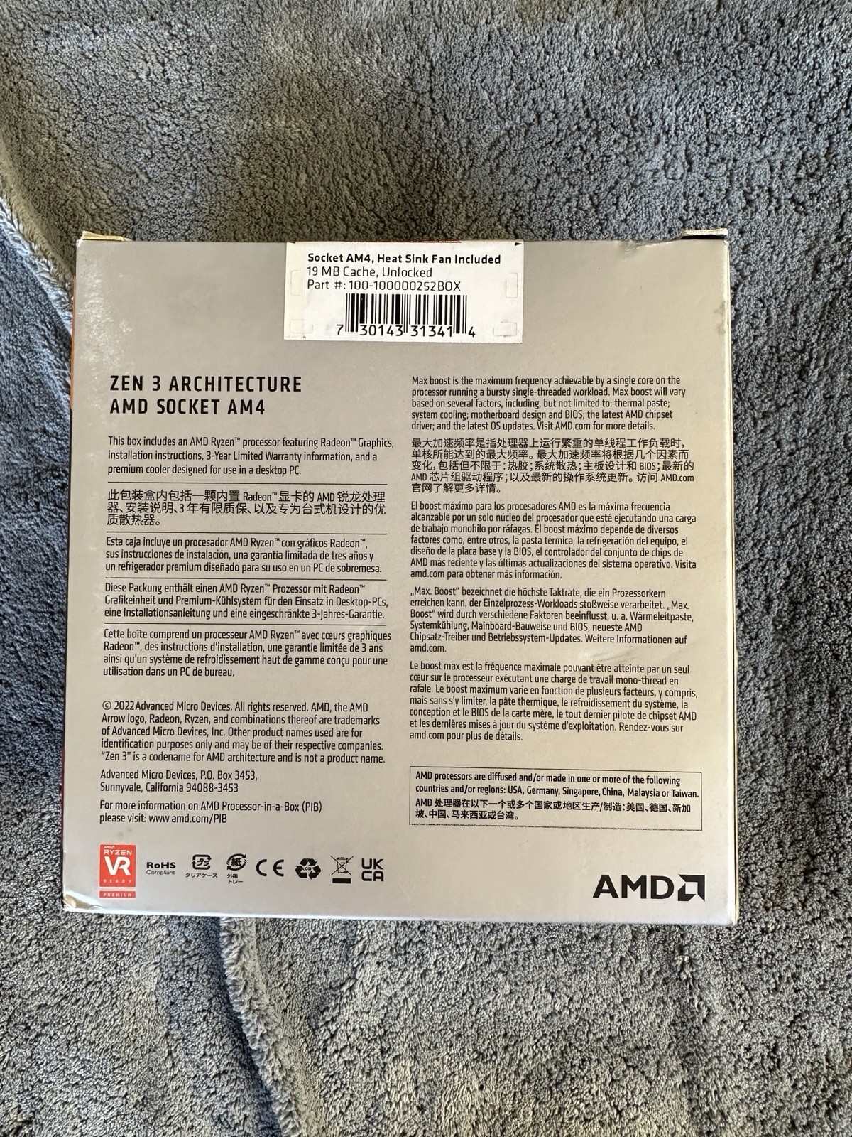 AMD Ryzen 5 6-Core 3.8GHz Processor Socket AM4 100-100000252BOX