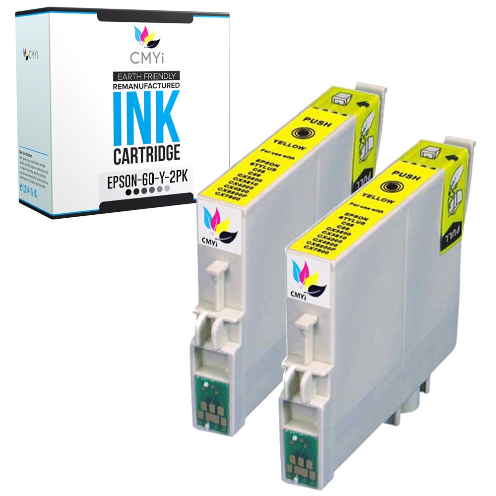 CMYi 2-PK Compatible T060 Yellow Ink Cartridge for Epson Stylus CX5800 CX5800F