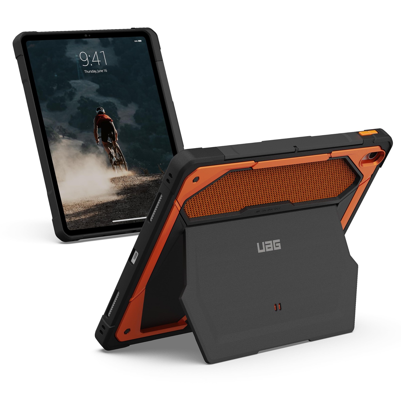 UAG iPad Air 13" Case M4/M3 2025-2026 Rugged Monarch Made w/ Kevlar Burnt Orange