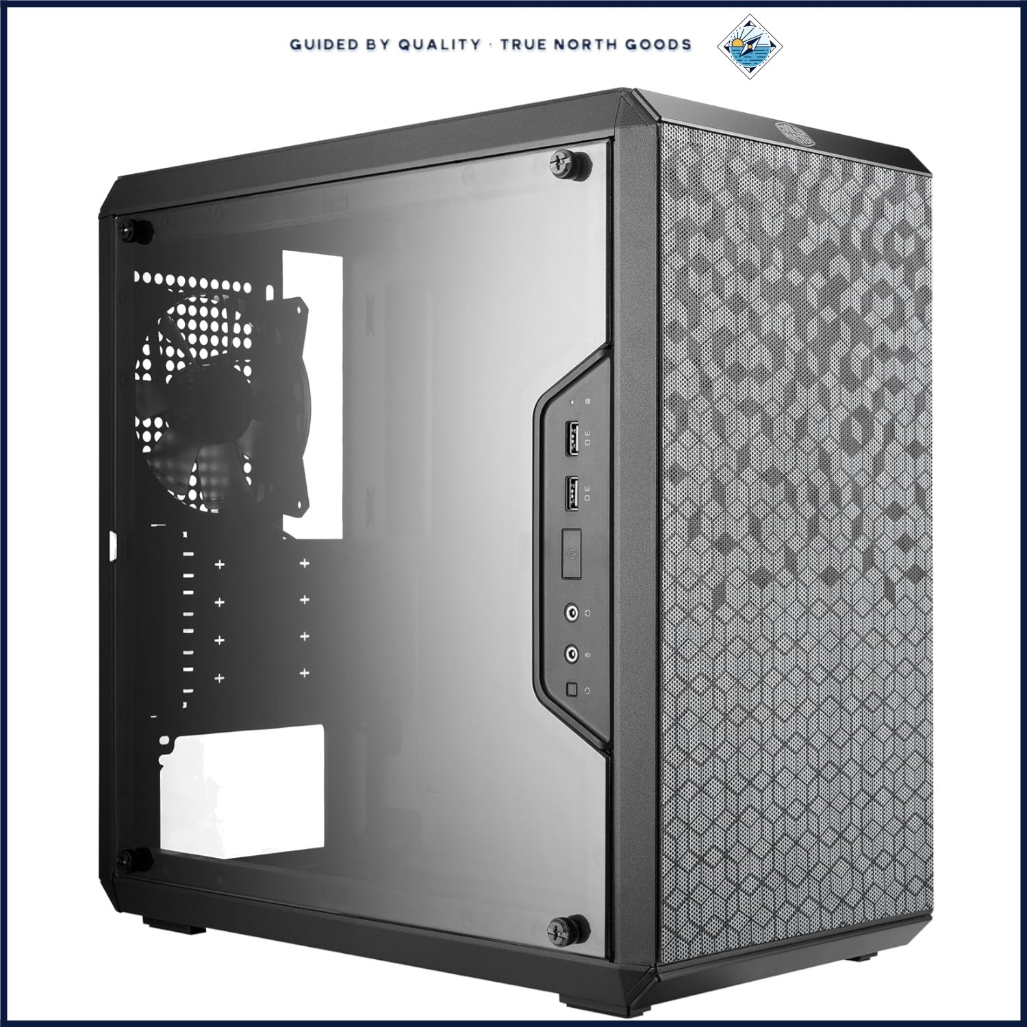 Mini-ITX Compatible PC Case with Spacious Interior and Cooling Support Features