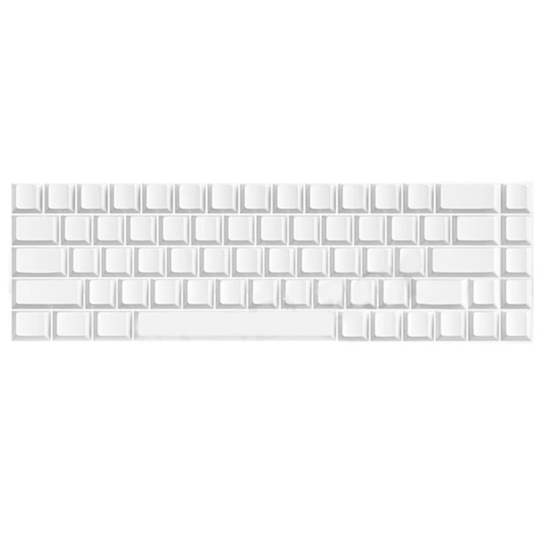 Minimalist White Blank Keycaps 68 Key Original Profile For Mechanical Keyboards