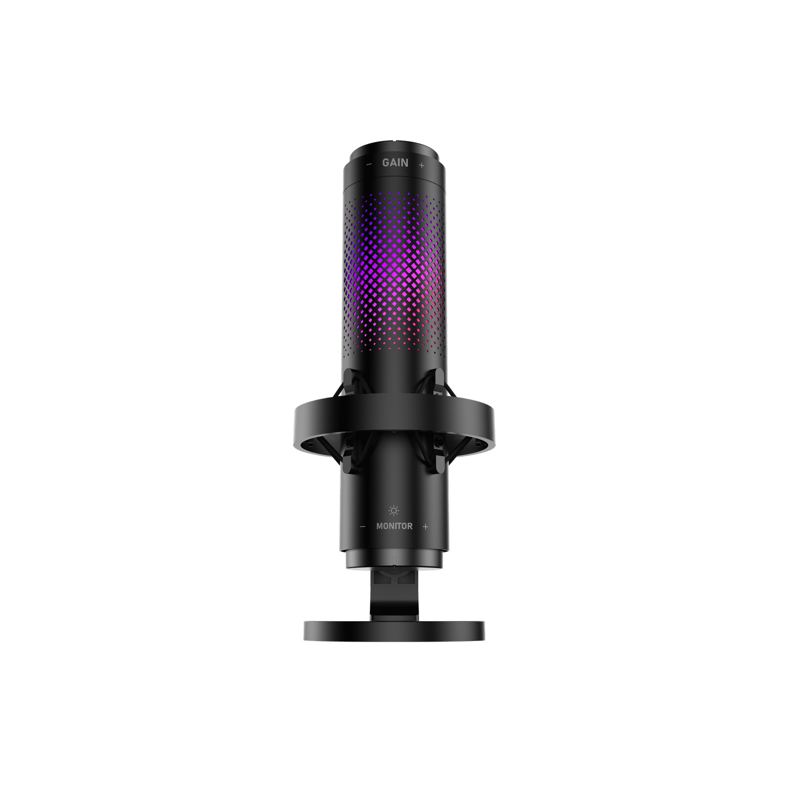 onn USB Tri Pattern Gaming Microphone Volume Mute Controls Headphone Jack Black