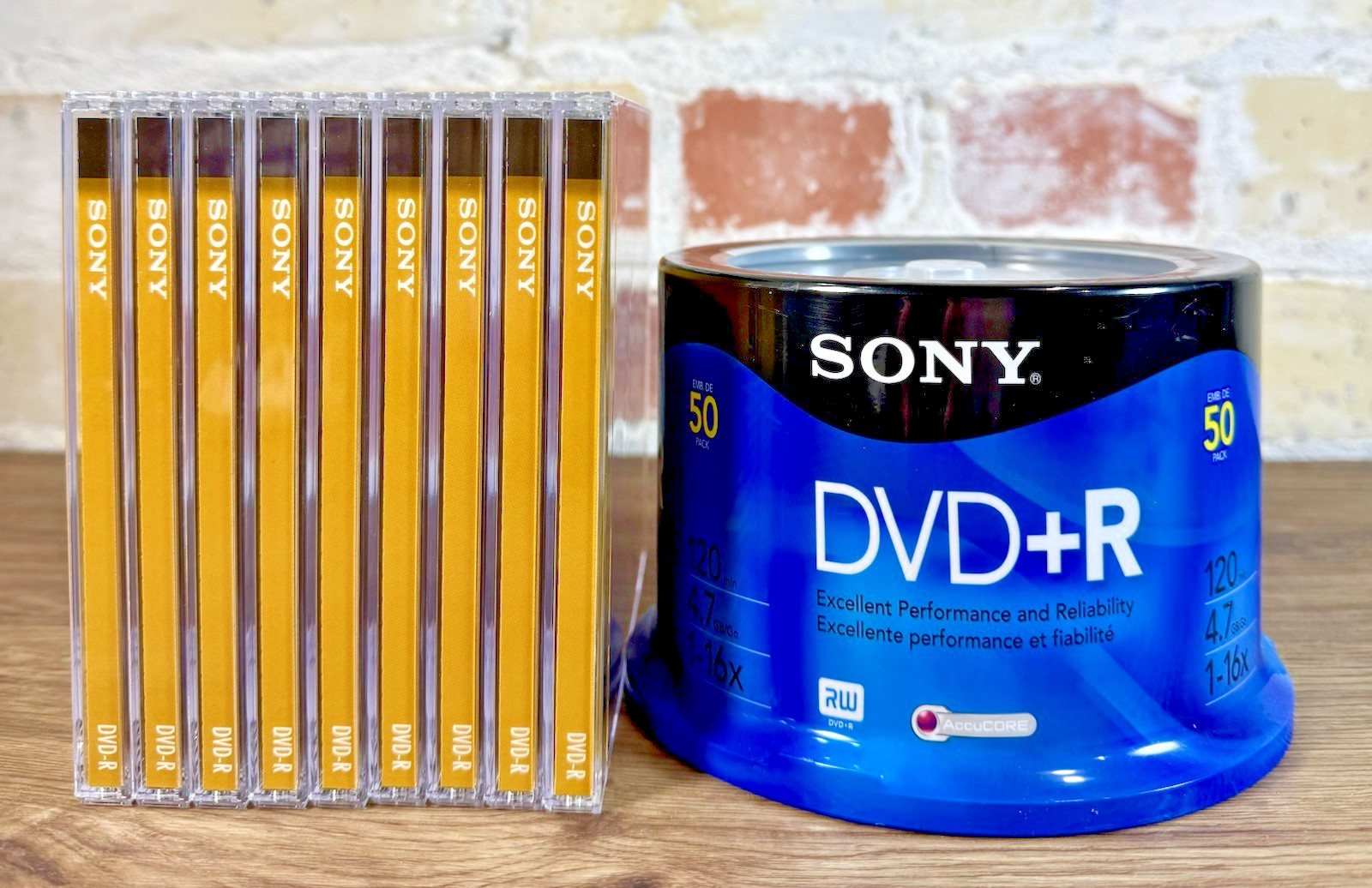 Sony DVD-R Blank Discs Lot 50 Spindle + 9 Slim Case 4.7GB 16x AccuCORE Sealed