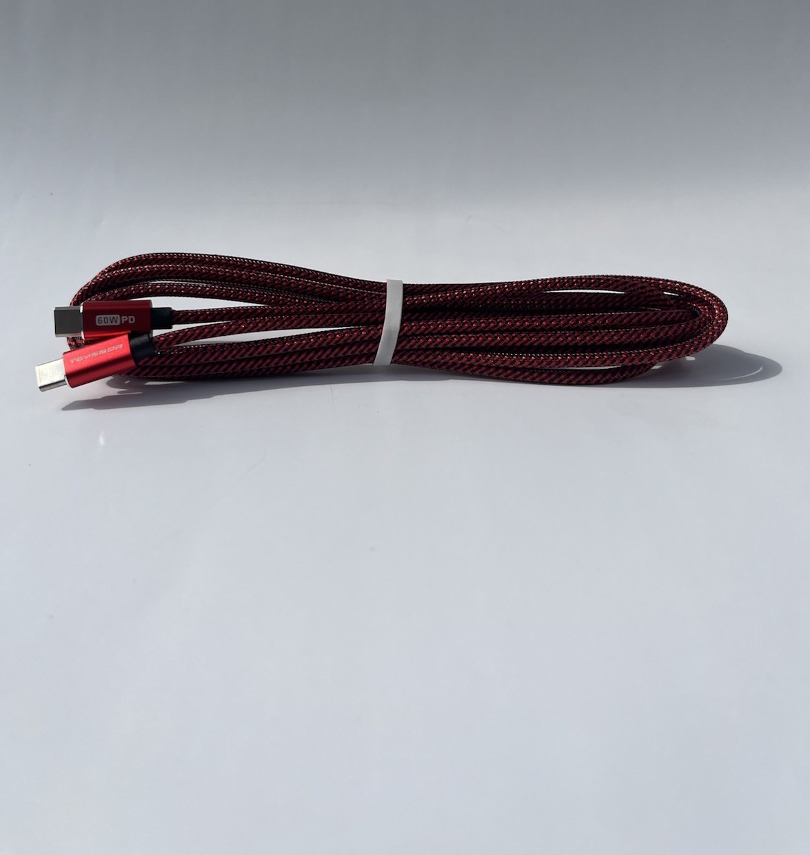 TECKNET USB-C to USB-C Braided Cable 60W Power Delivery Red Black Durable
