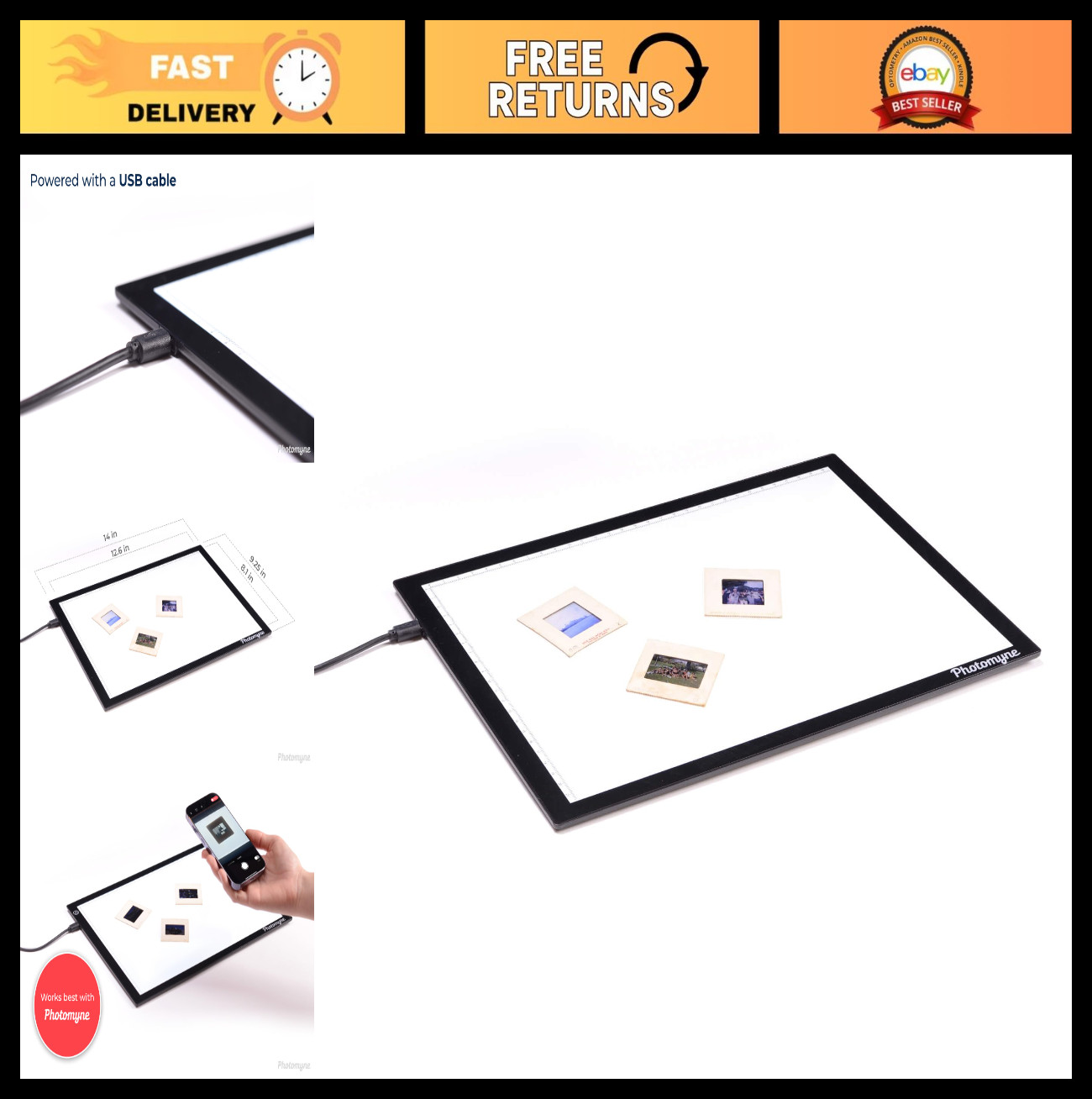 A4 Light Pad for Slide & Film Negative Scanning | Ideal for Art, Photography & M