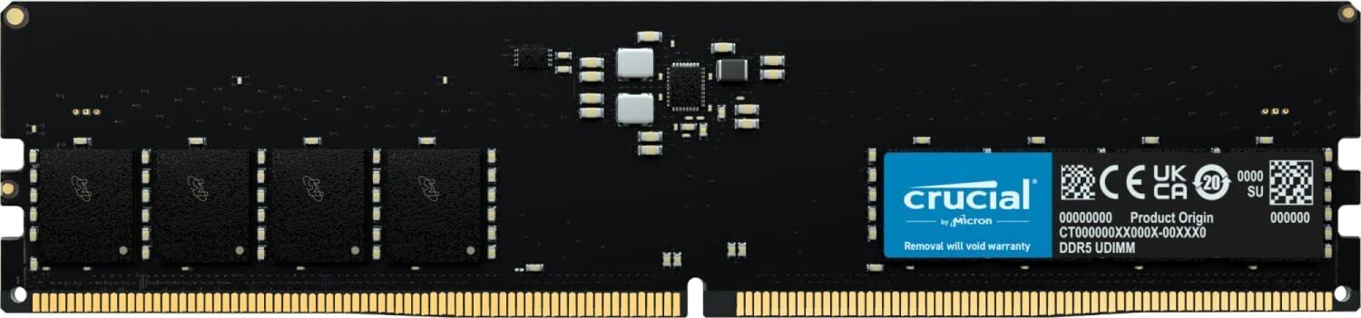 Crucial 32GB Single DDR5 5600MHz PC5-44800 RAM 288-Pin Desktop Memory 5600 uDIMM