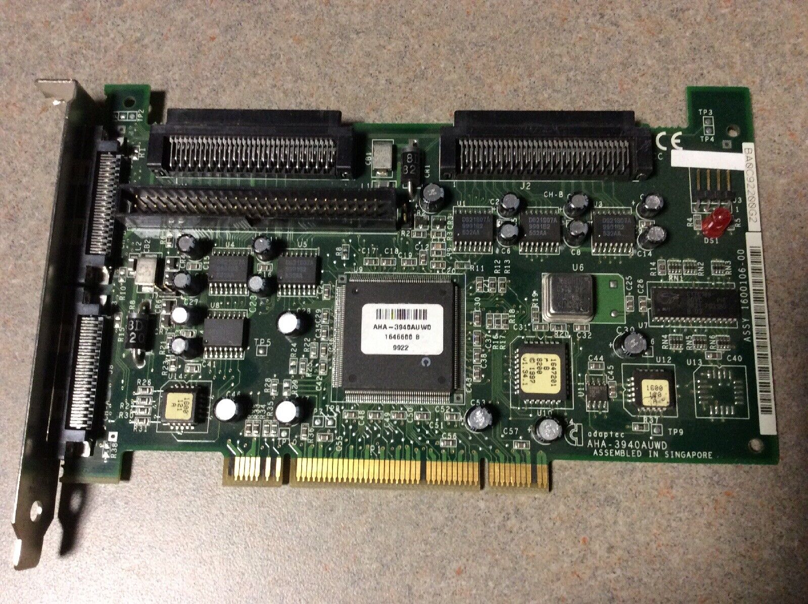 Adaptec SCSI Dual Channel PCI Card AHA-3940AUWD 50 68 Pin