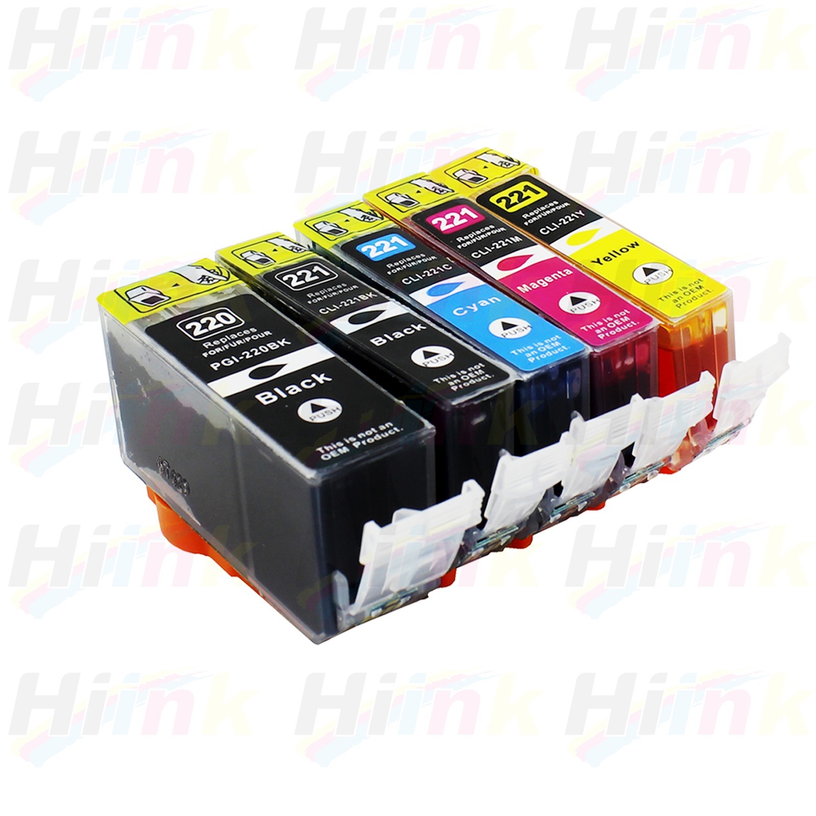 5Pk New PGI-220 CLI-221 Ink Cartridges for Canon Printer Pixma MX860 MX870 MP560