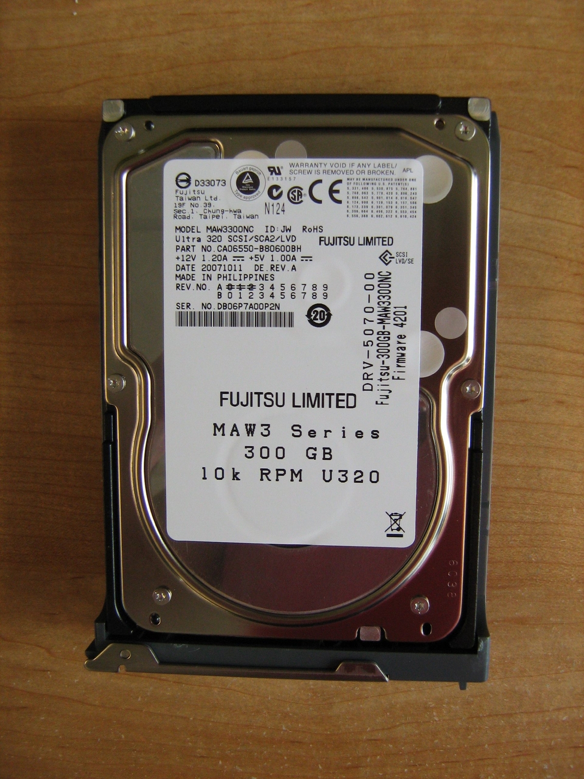 300GB Fujitsu HP Enterprise 10K RPM Ultra320 SCSI 80pin Oem MAW3300NC Hard Drive