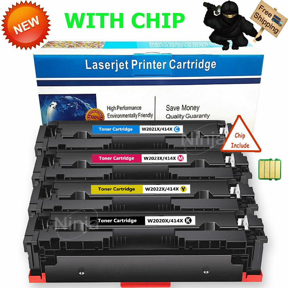 With Chip 4P For HP LaserJet Pro M454dw M479fdw MFP Color Toner W2020X 414X ink