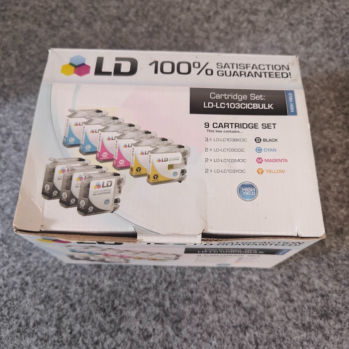 LD LC103 Ink Cartridge Set 7 of 9 Open Box Bulk Black Cyan Magenta Yellow