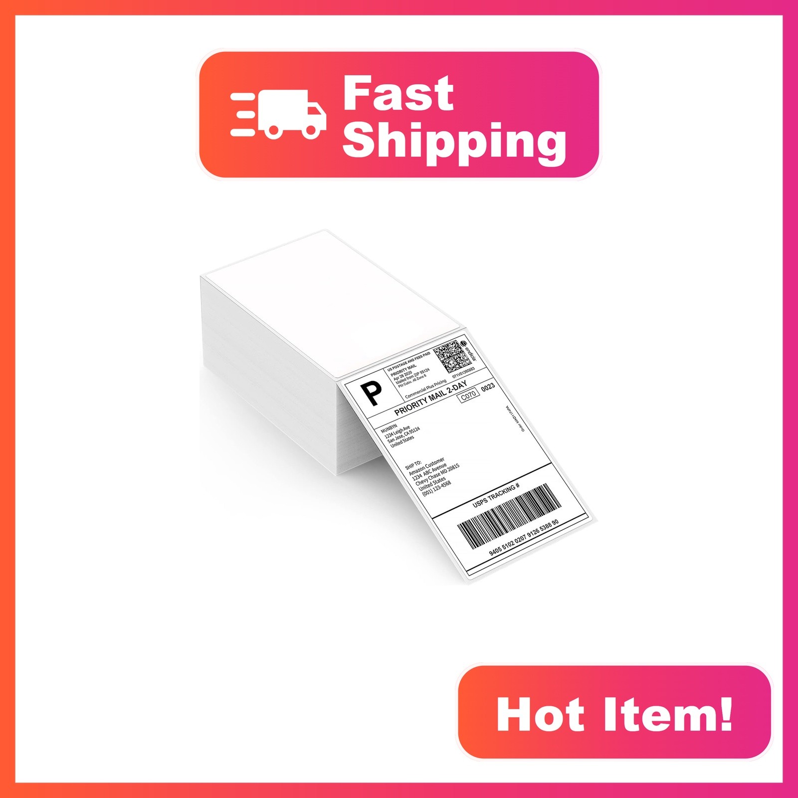 MUNBYN White Thermal Direct Shipping Labels 4x6 500 Pack