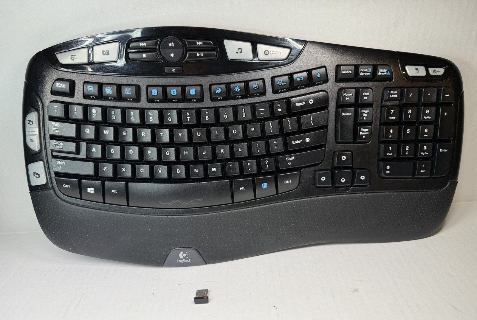 Used Logitech K350 Wireless Wave Keyboard USB Receiver -  - Unit #1