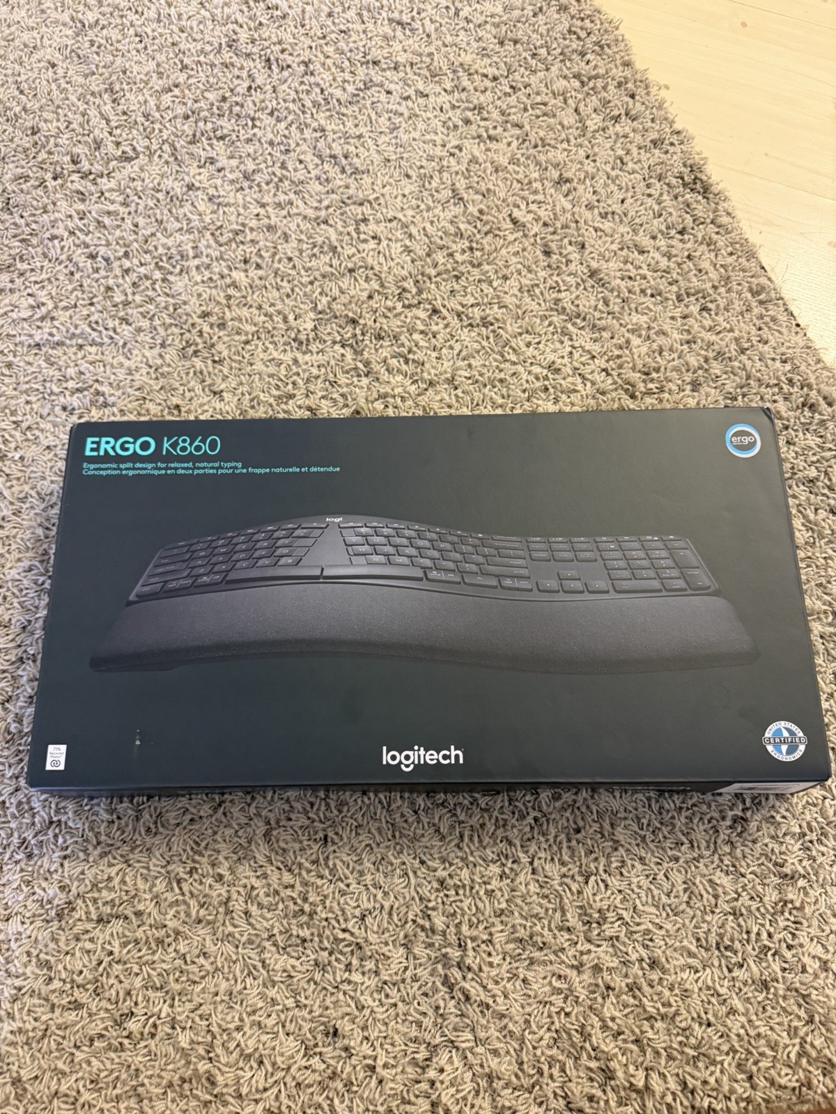 Logitech ERGO K860 Wireless Ergonomic Keyboard - Black - Computer PC - BRAND NEW