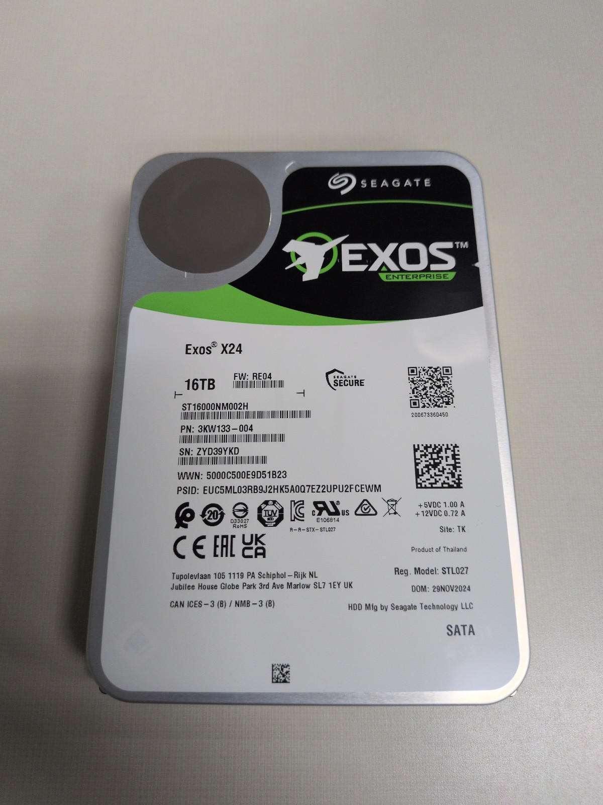 Seagate Exos X24 16 TB 3.5" 7200 RPM Internal Hard Drive (ST16000NM002H)