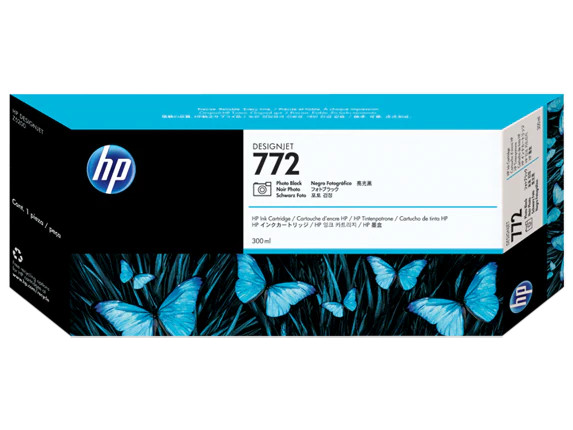 HP 772 300-ml Photo Black DesignJet Ink Cartridge, CN633A