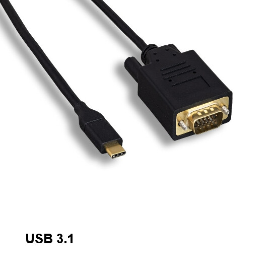 10x 10ft USB 3.1 TypeC to VGA HD15 Cable 1920x1200 for PC Smartphone TV Laptop