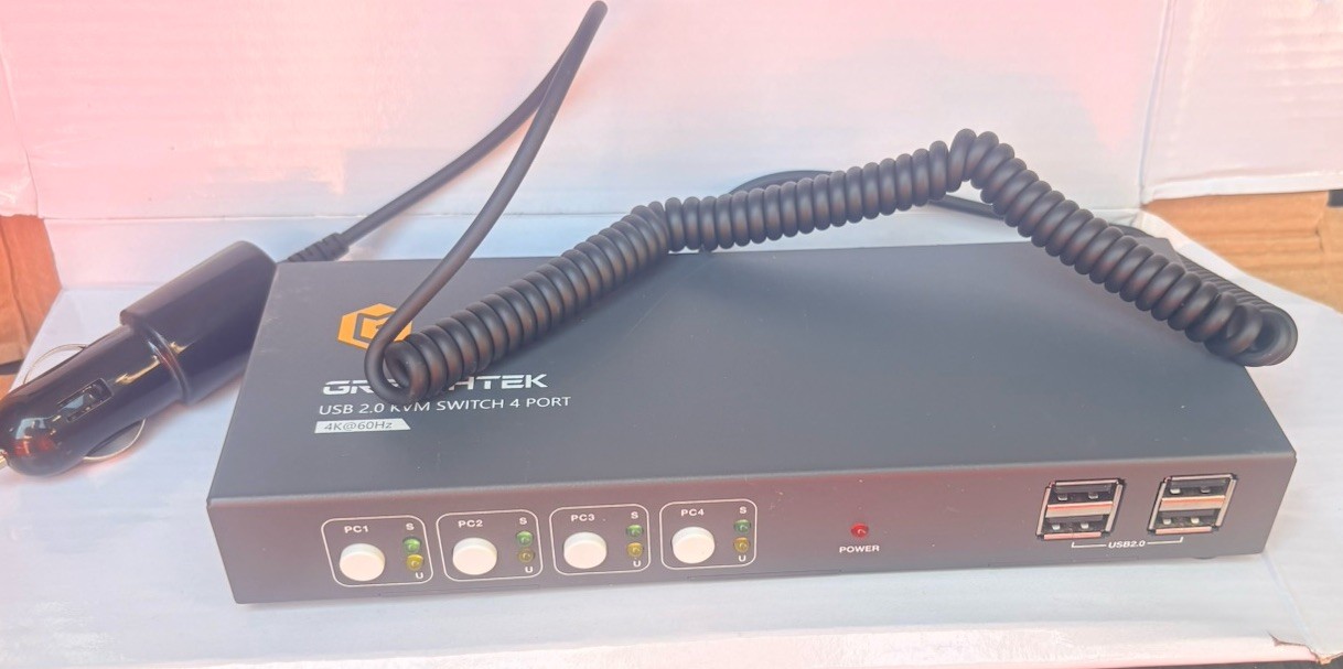 Greathtek 4 Port USB 2.0 HDMI KVM Switch Box 4K@60Hz Ultra HD Selector 