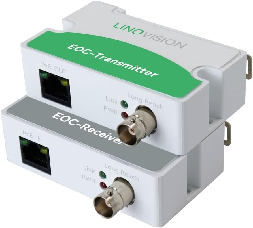 LNOVISION LongReach PoE over Coax EoC Converter, IP Ethernet over Coax | Up to