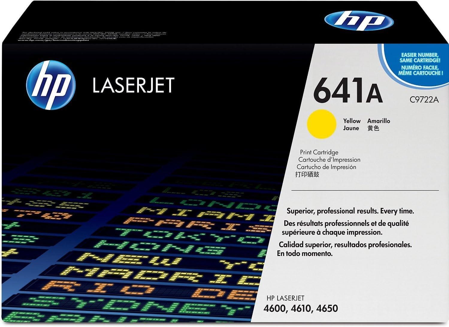 HP 641A C9722A Yellow Original Color LaserJet Toner Cartridge 8000 Pages New
