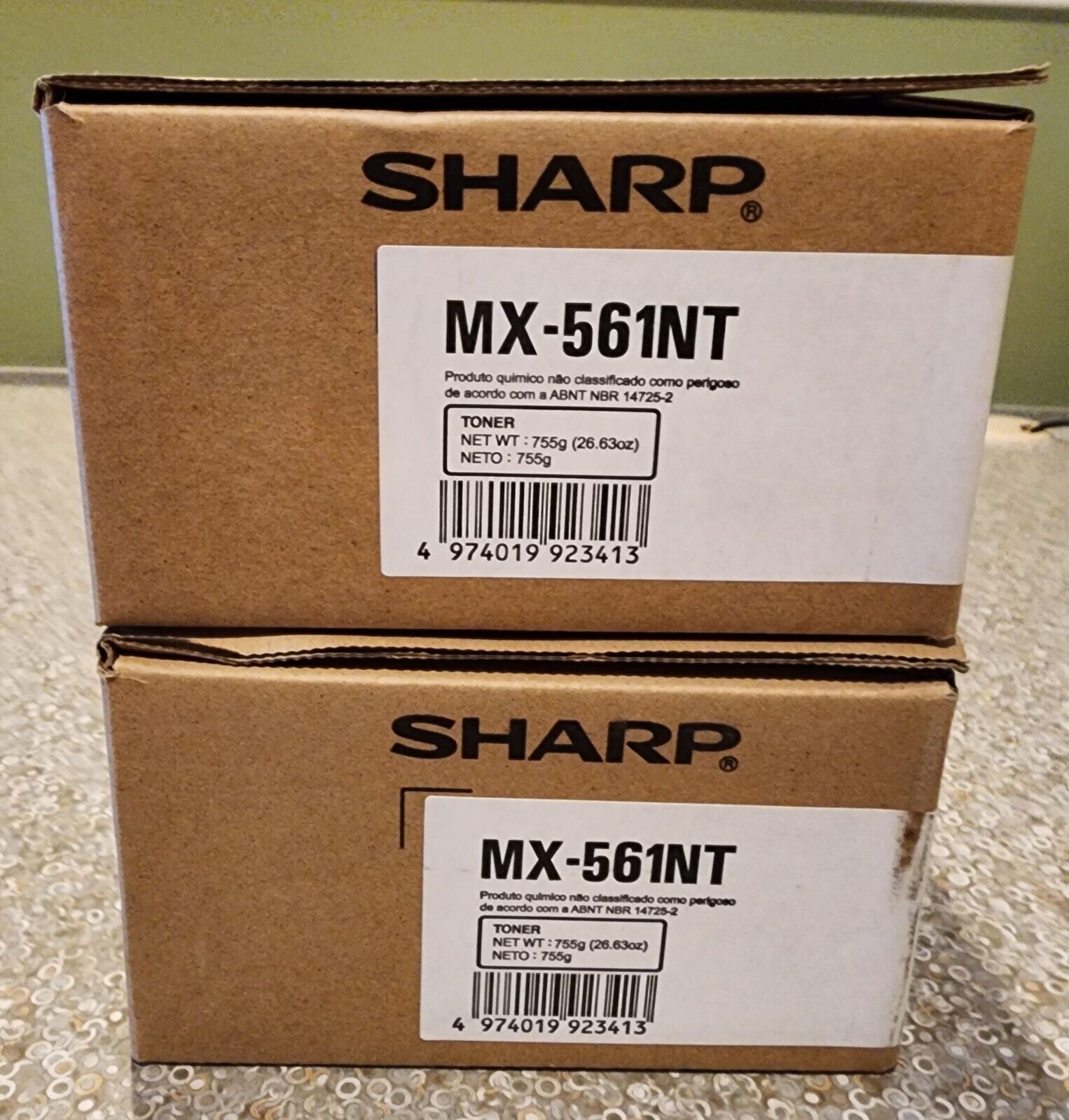 Lot of (2) New Sealed Genuine Sharp MX-561NT Black Toner Cartridge