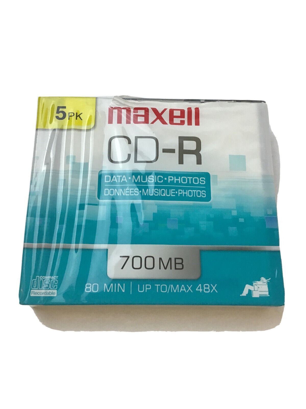 Maxell CD-R 700 MB Compact Disks For Data Music Photos, 5 Pack ~ NEW SEALED