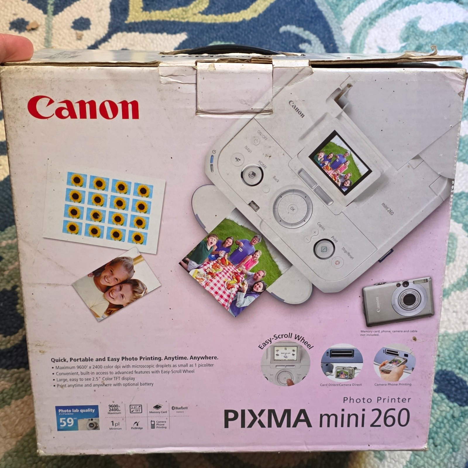 Canon PIXMA mini 260 Portable Color Inkjet Photo Printer 9600x2400 4x6