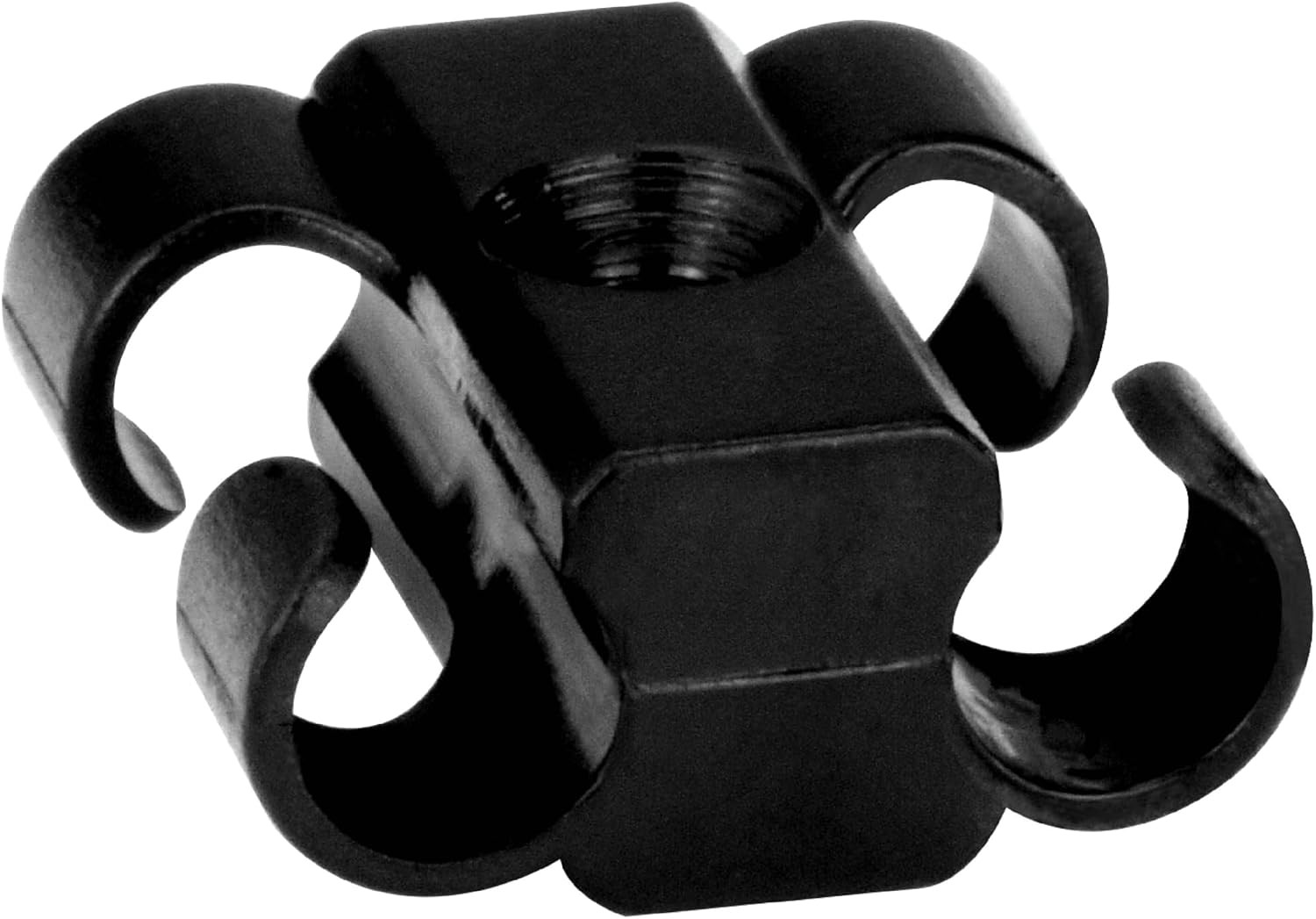 4-Pk Dual 8-Gauge Wire Cable Clips - Black, Self-Adhesive Fastening
