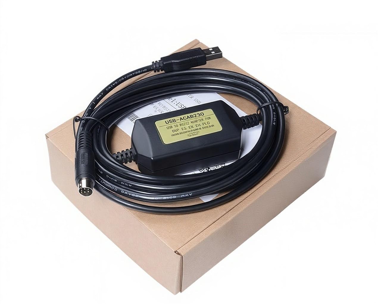 USB-ACAB230 USB Programming Cable for Delta PLC DVP EX ES EH EN Series, for USB-