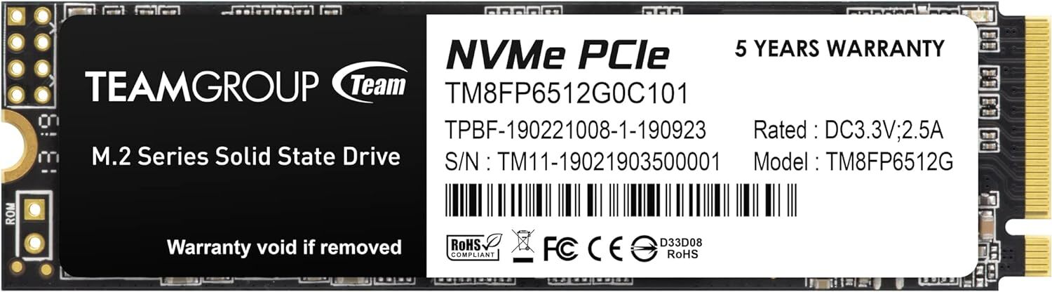 Teamgroup Mp33 512Gb Slc Cache 3Dnand Tlc Nvme Pcie Gen3x4 M.2 2280 In Personal 
