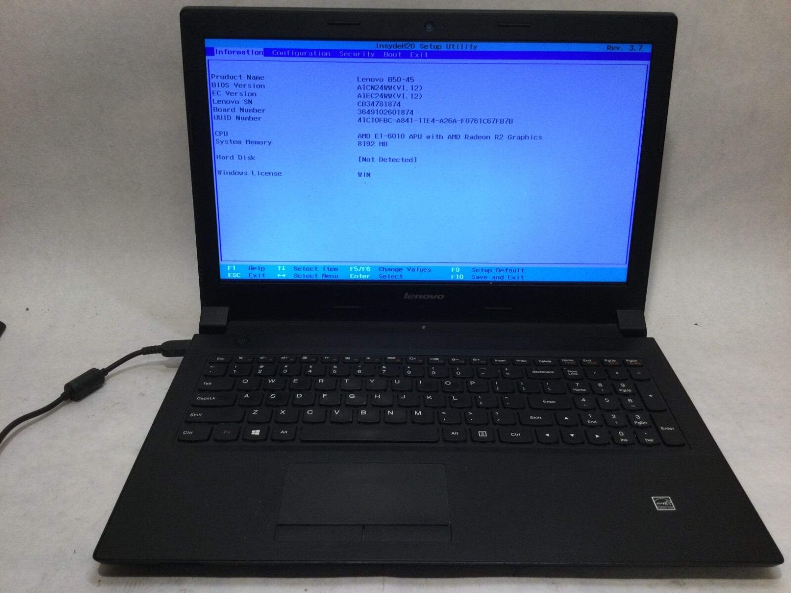 Lenovo B50-45 15.6” / AMD E1-6010 R2 / (MISSING PARTS) -MR