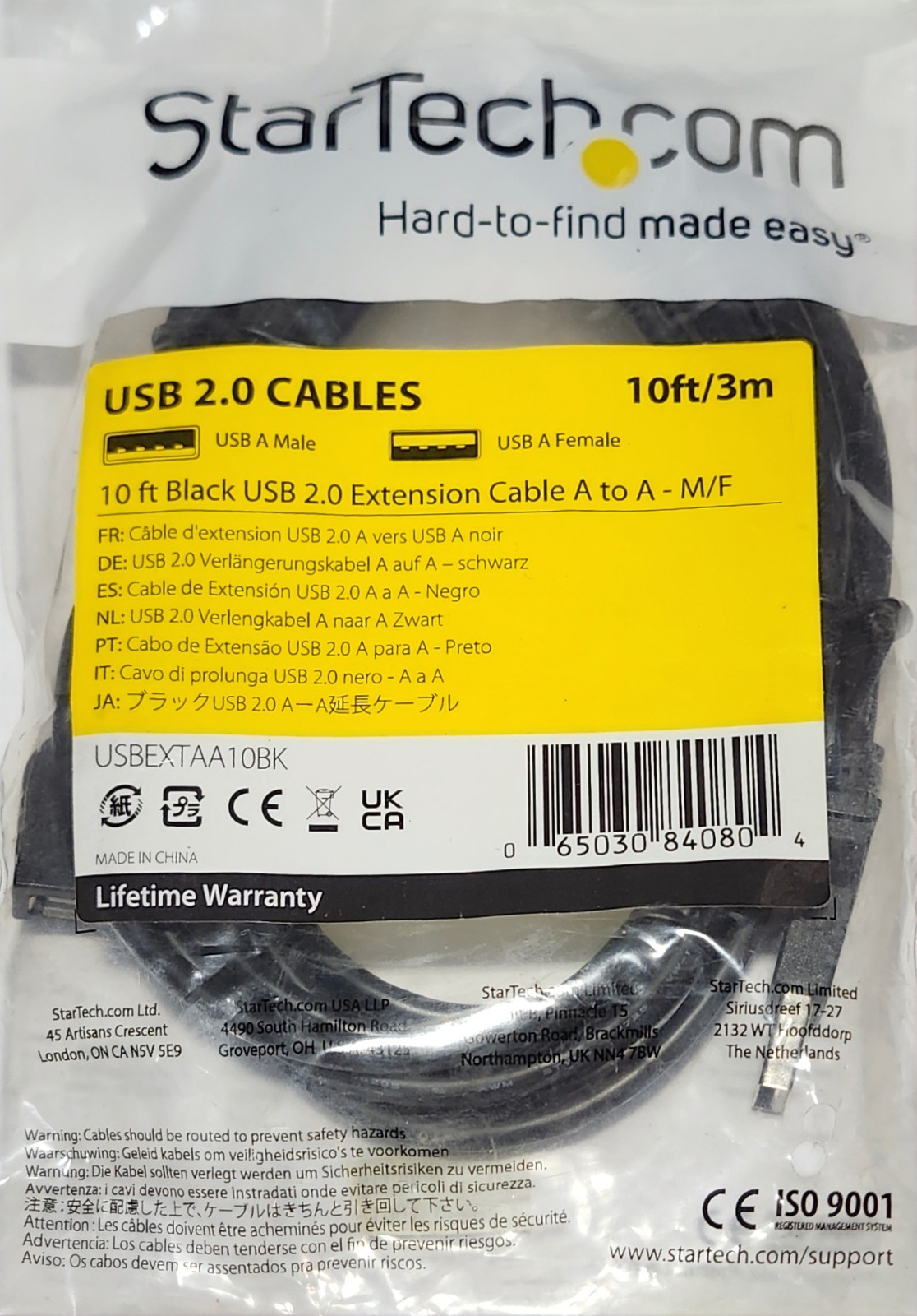 StarTech USB 2.0 Extension Cable 10ft A Male to A Female M/F New