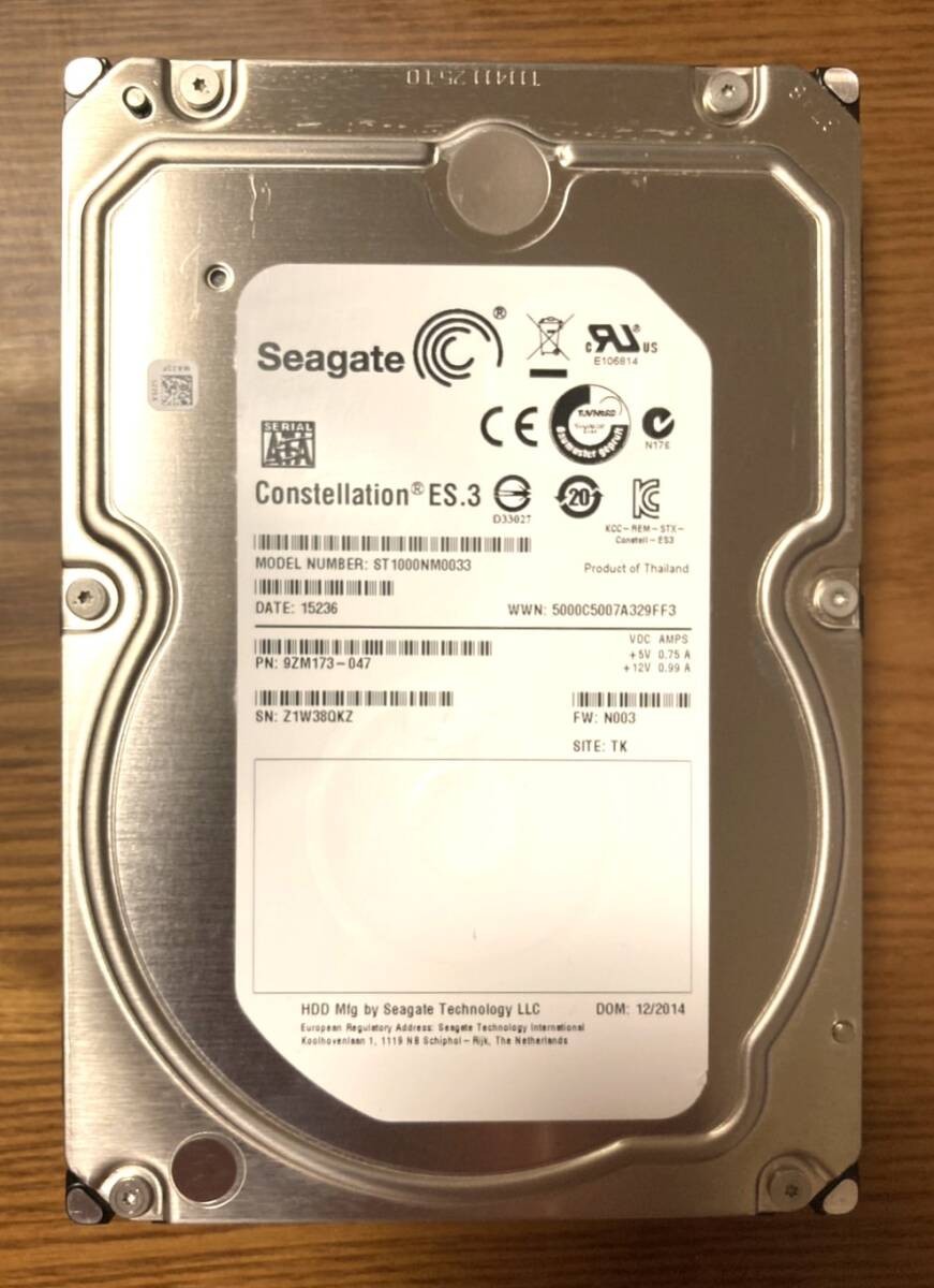 Excellent Condition Seagate Constellation ES.3 series ST1000NM0033 3.5 inch HDD