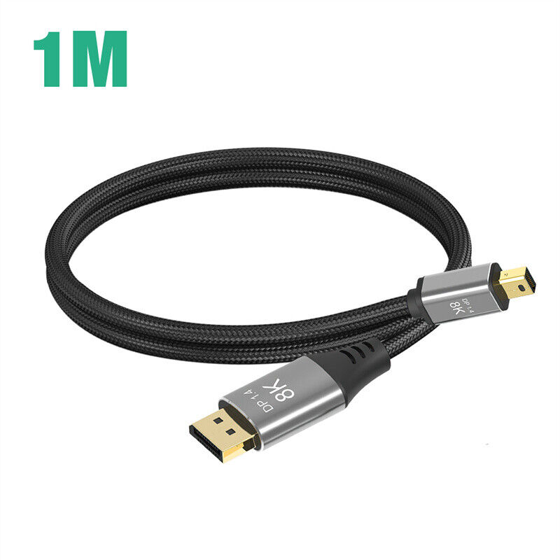 8K@60Hz Mini DP to DP 1.4 Cable Bi-Directional DisplayPort Cord MacBook Monitor