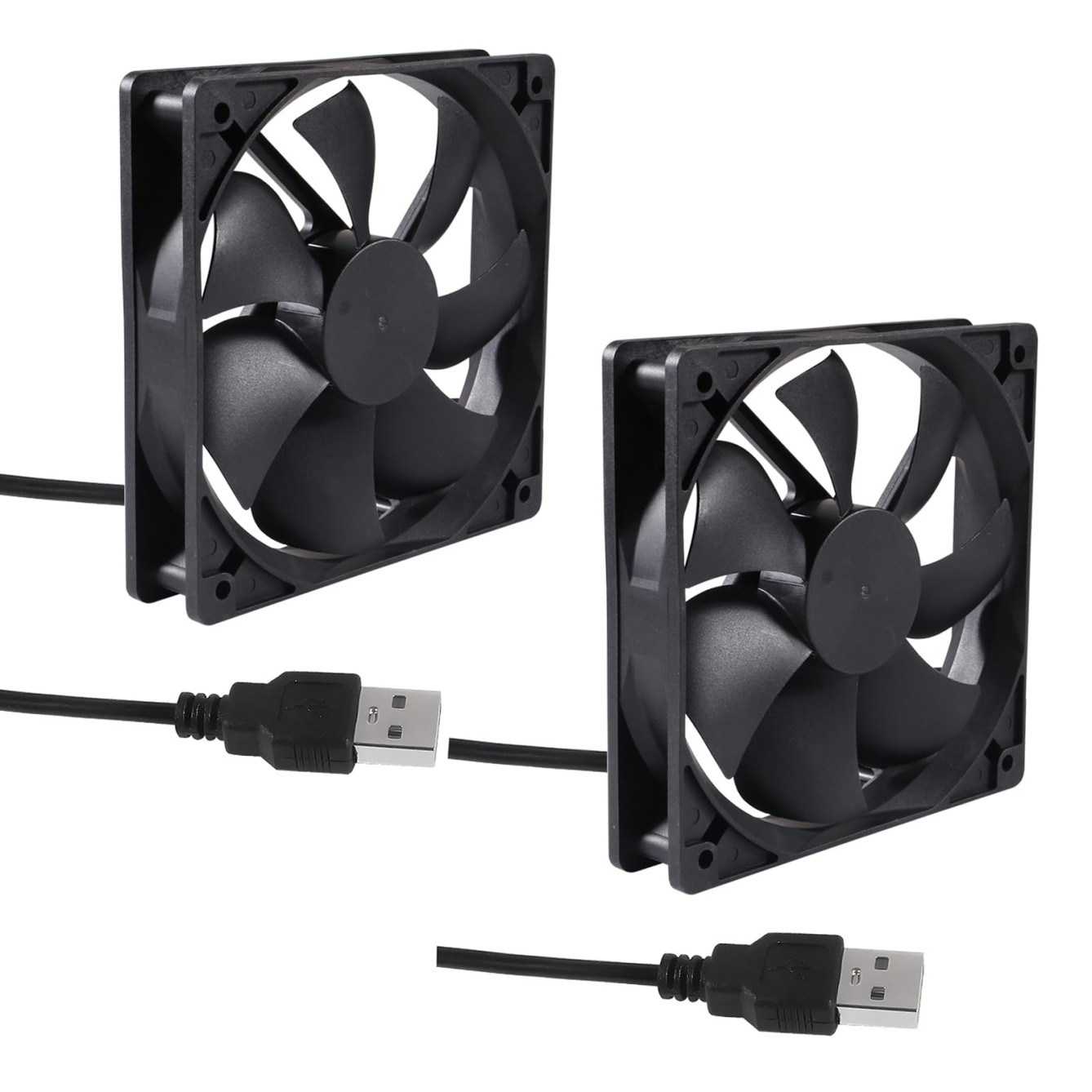 UMLIFE 2PACK 120mm 5V USB Computer PC Fan, 120mm Fan 5V USB Brushless 12025 120x