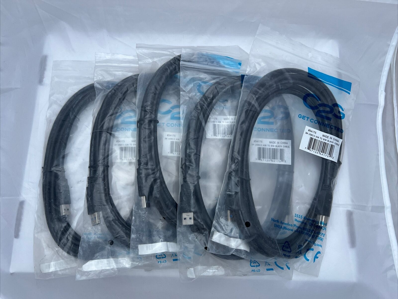 Lot 5X - Cables To GO USB 3.0 A Male to A Male Cable, Blk  #54175