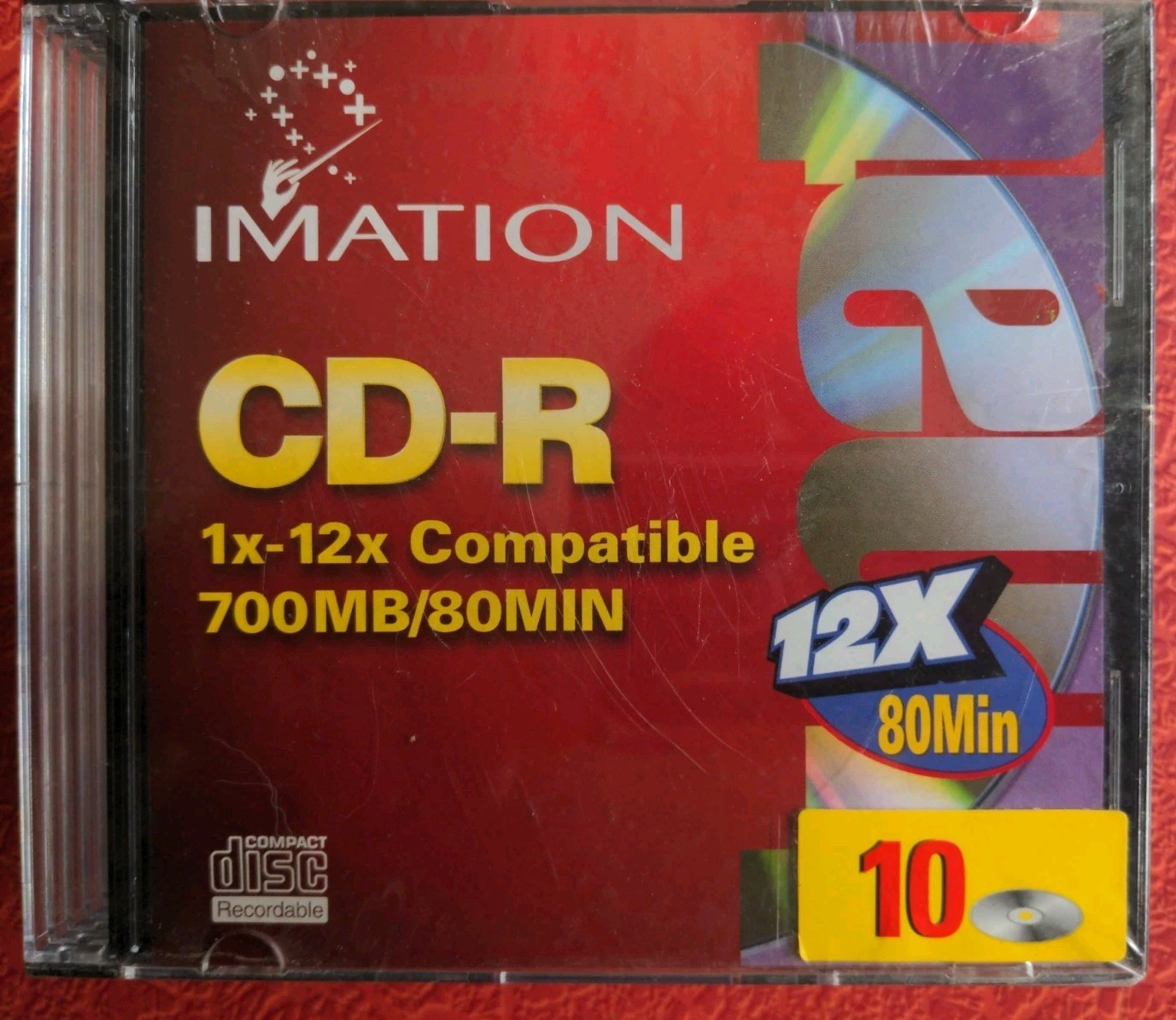 Imation Blank CD-R 12x 80min /700MB 10 Pack Brand New Factory Sealed Jewel Cases