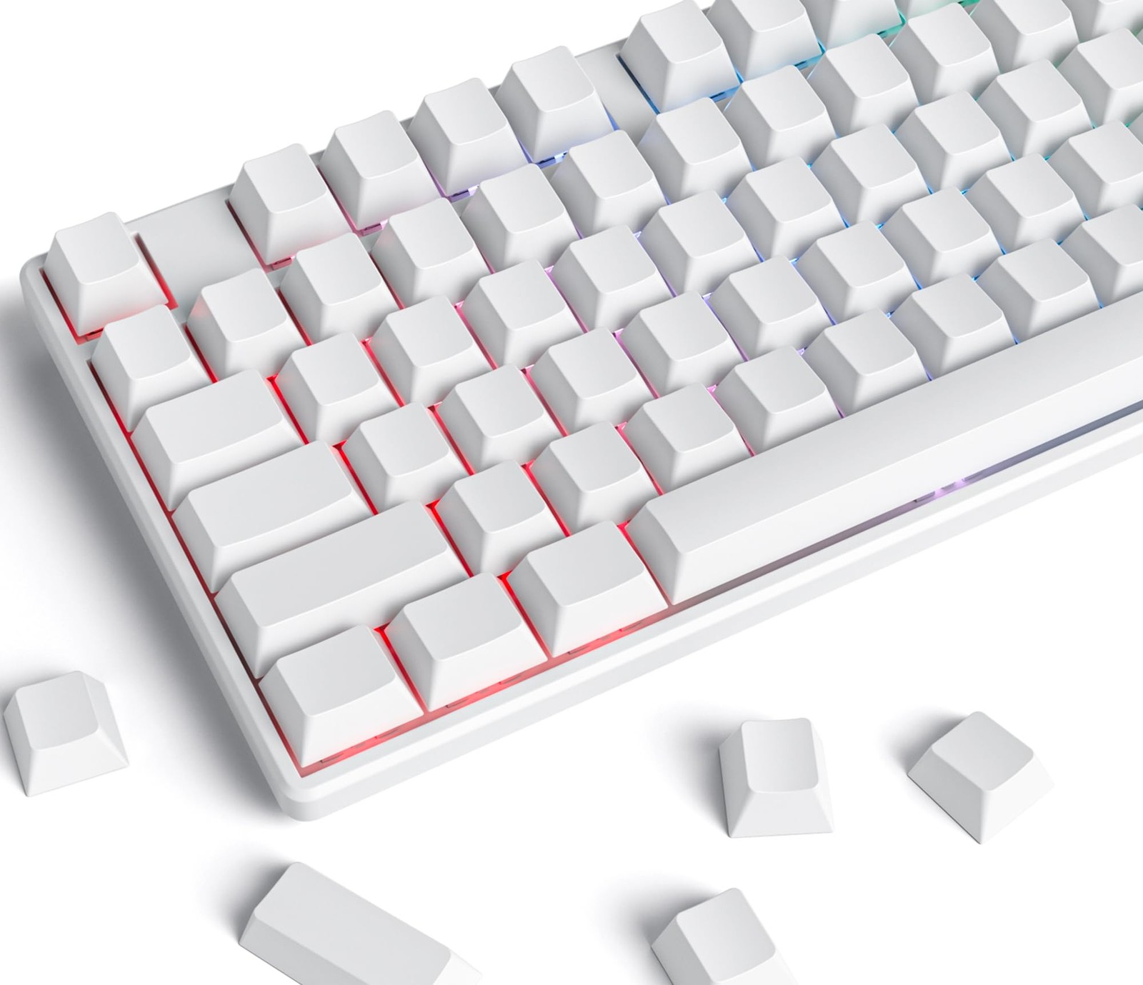 128 Keys Blank Keycaps Thick PBT Cherry Profile Minimalist White Custom