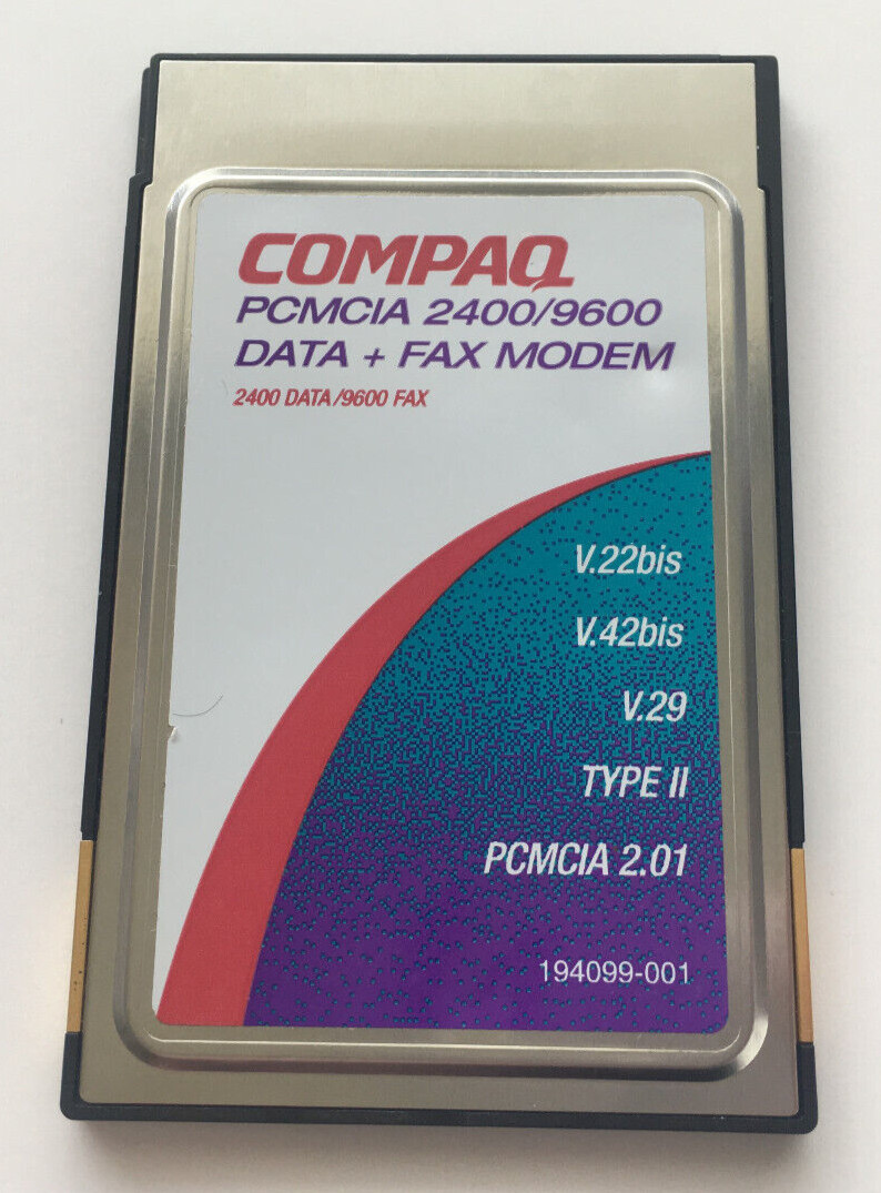 Compaq: PCMCIA 2400/9600 DATA + FAX Modem Model 215