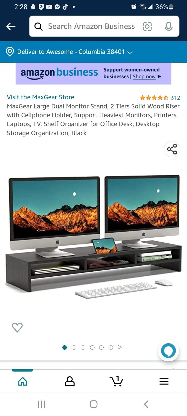maxgear large dual monitor stand