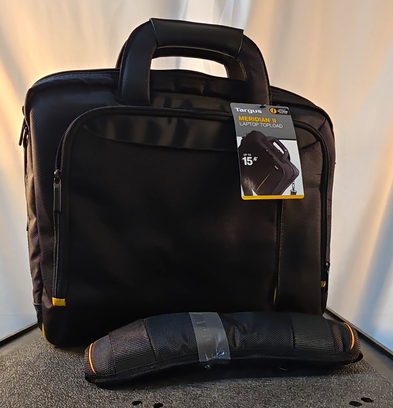 Targus Meridian II Topload Padded Briefcase w Strap 15.6in Nylon Black TST031US 